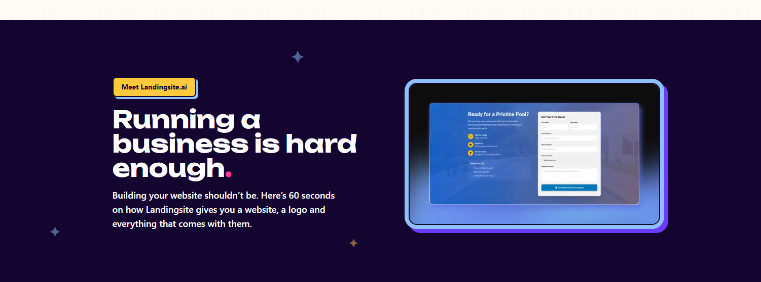 Landingsite.ai - Running a business is hard enough. Building your website shouldn't be.